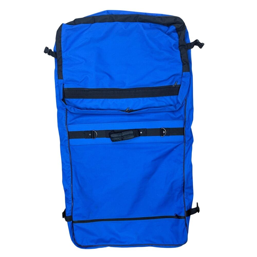 Vintage 2000 Blue Foldable Travel Garment Bag Suit Carrier Luggage Organizer